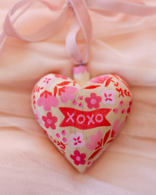 Hand-Painted Wooden Heart
