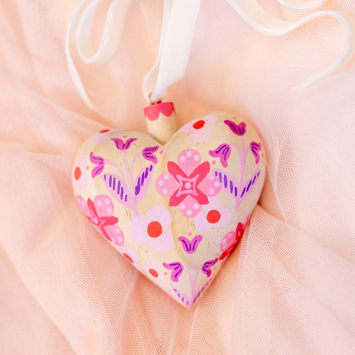 Hand-Painted Wooden Heart