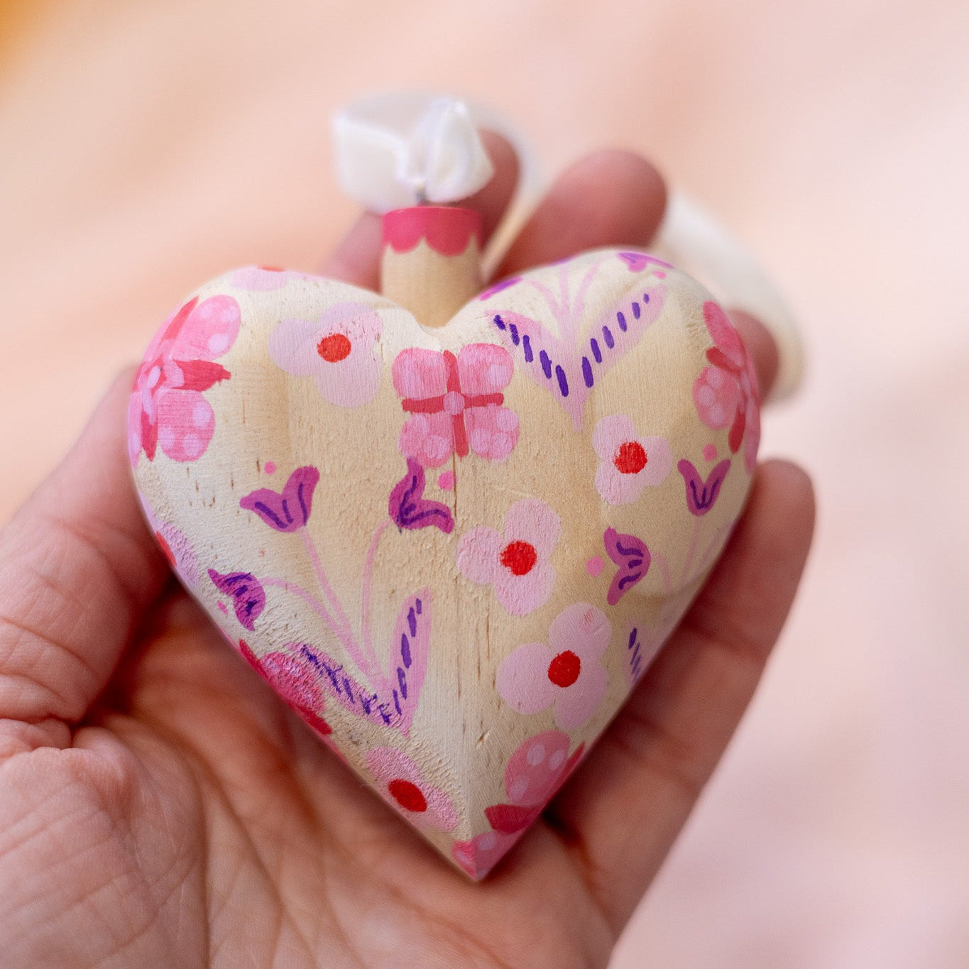 Hand-Painted Wooden Heart