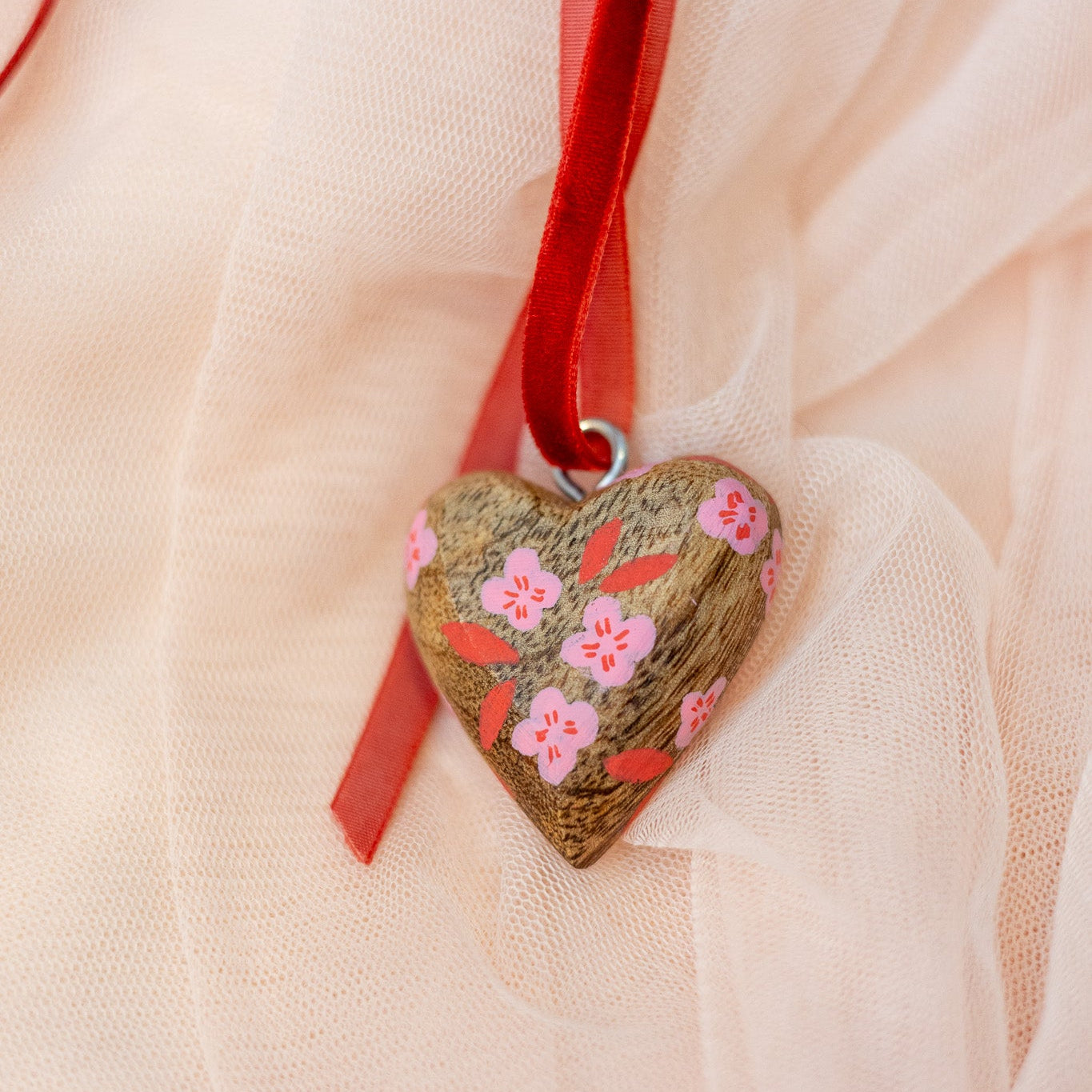 Mini Hand-Painted Wooden Heart