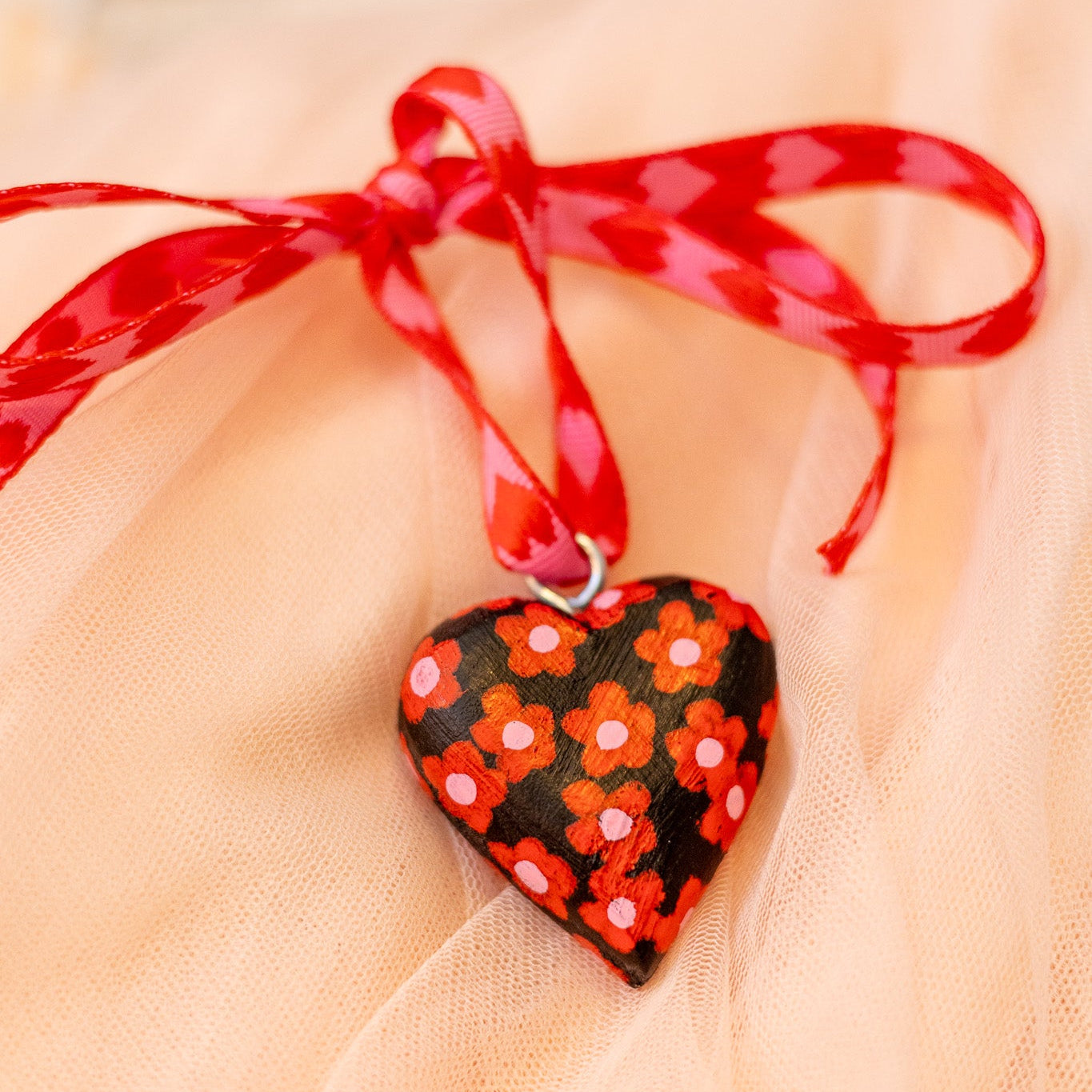 Mini Hand-Painted Wooden Heart