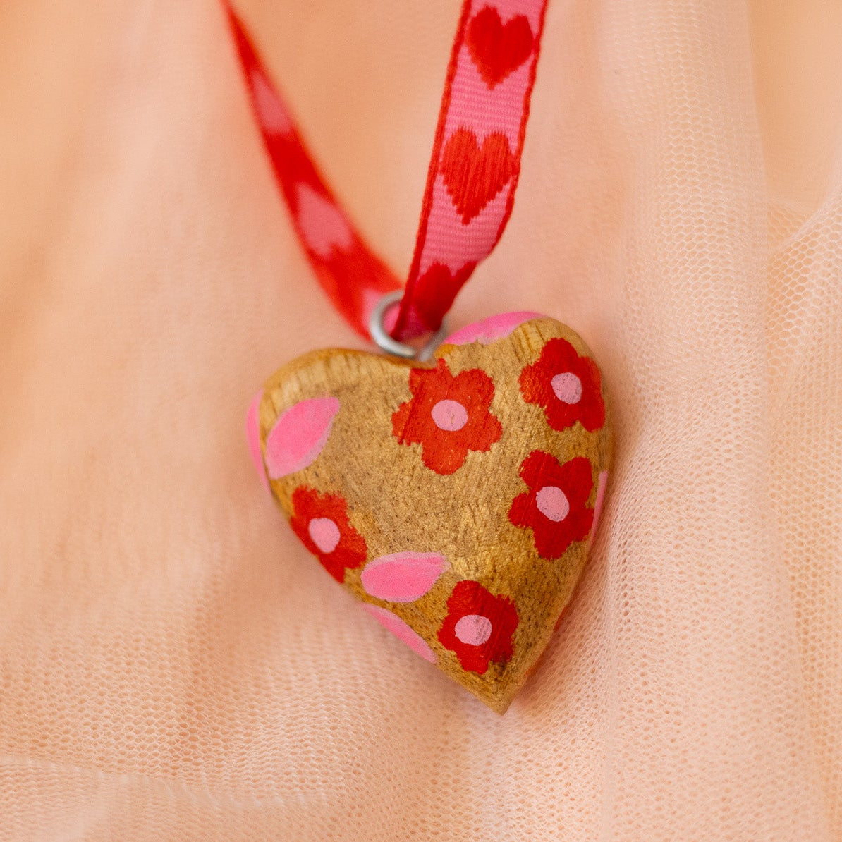 Mini Hand-Painted Wooden Heart