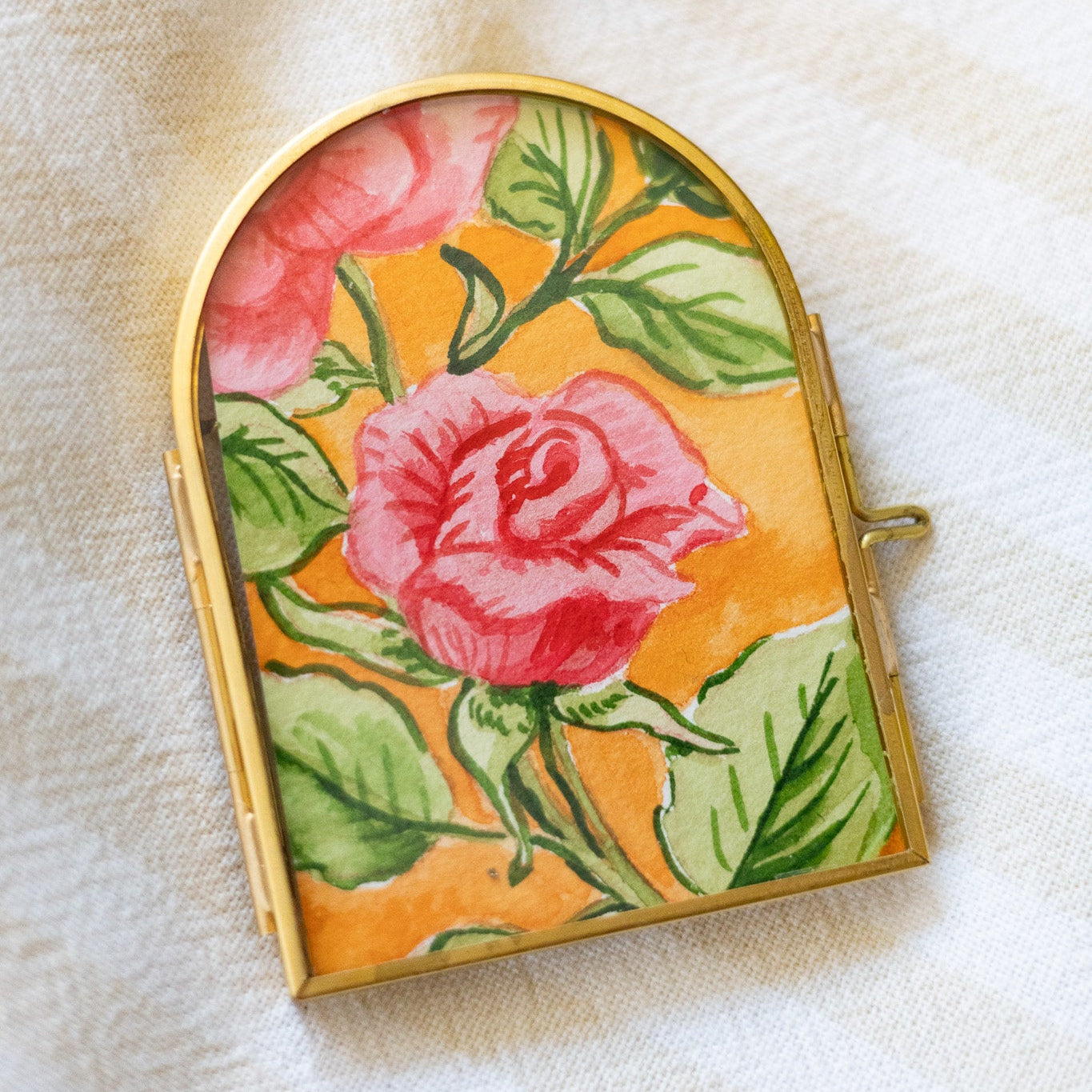 Decorative arch frame with floral painting