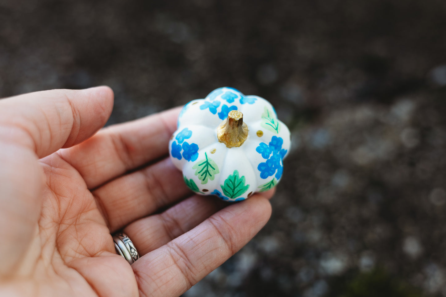 Blue Hydrangea Mini Pumpkin
