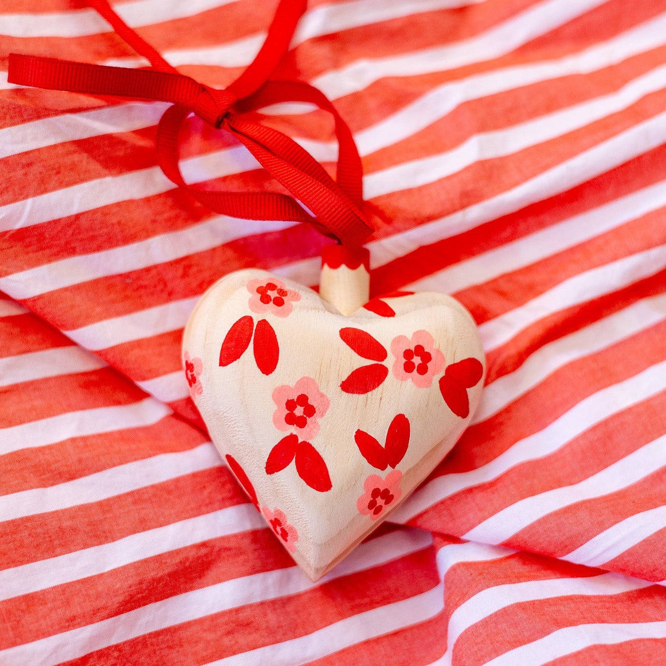 Hand-Painted Wooden Heart